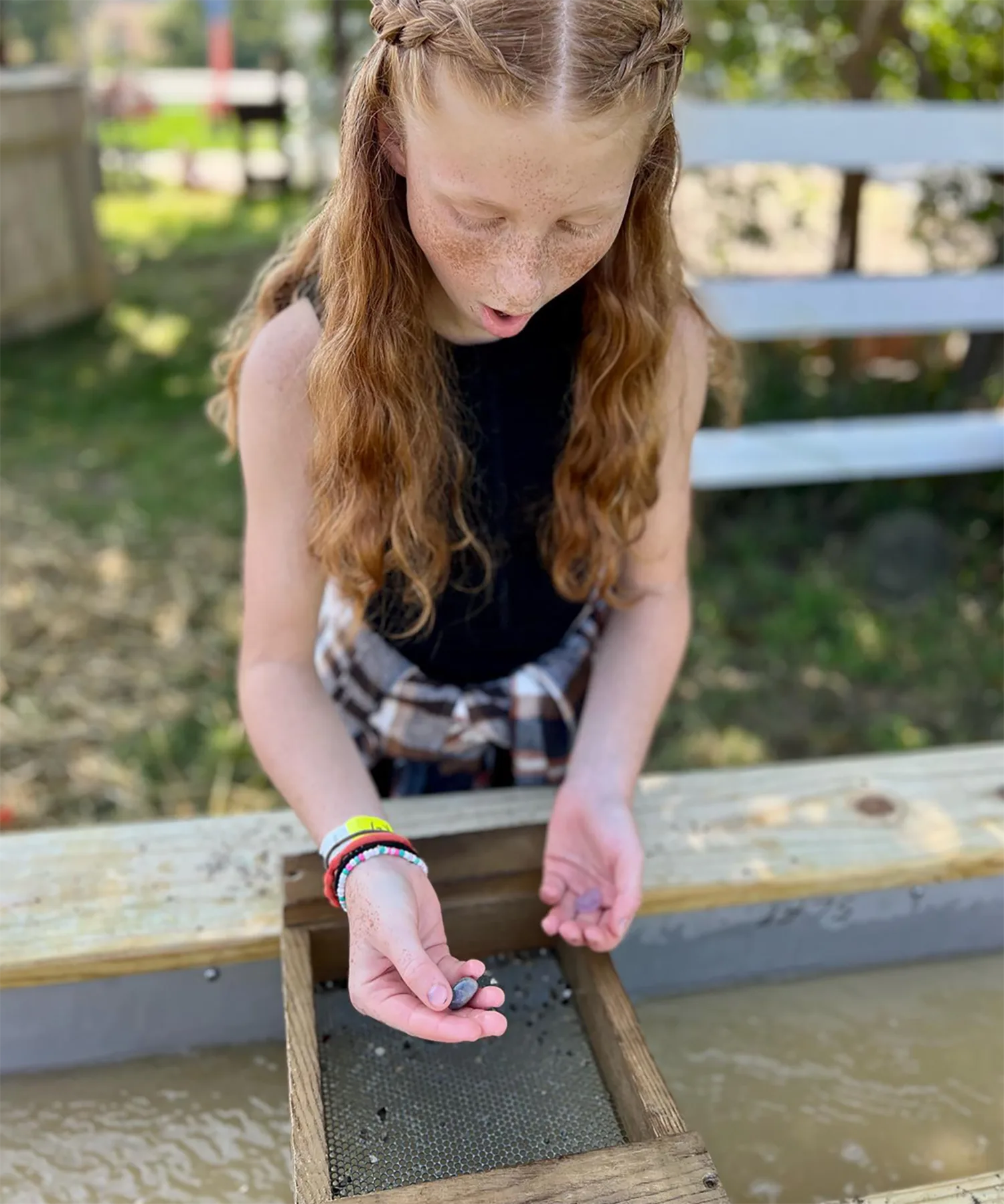 Gem mining at the sluice