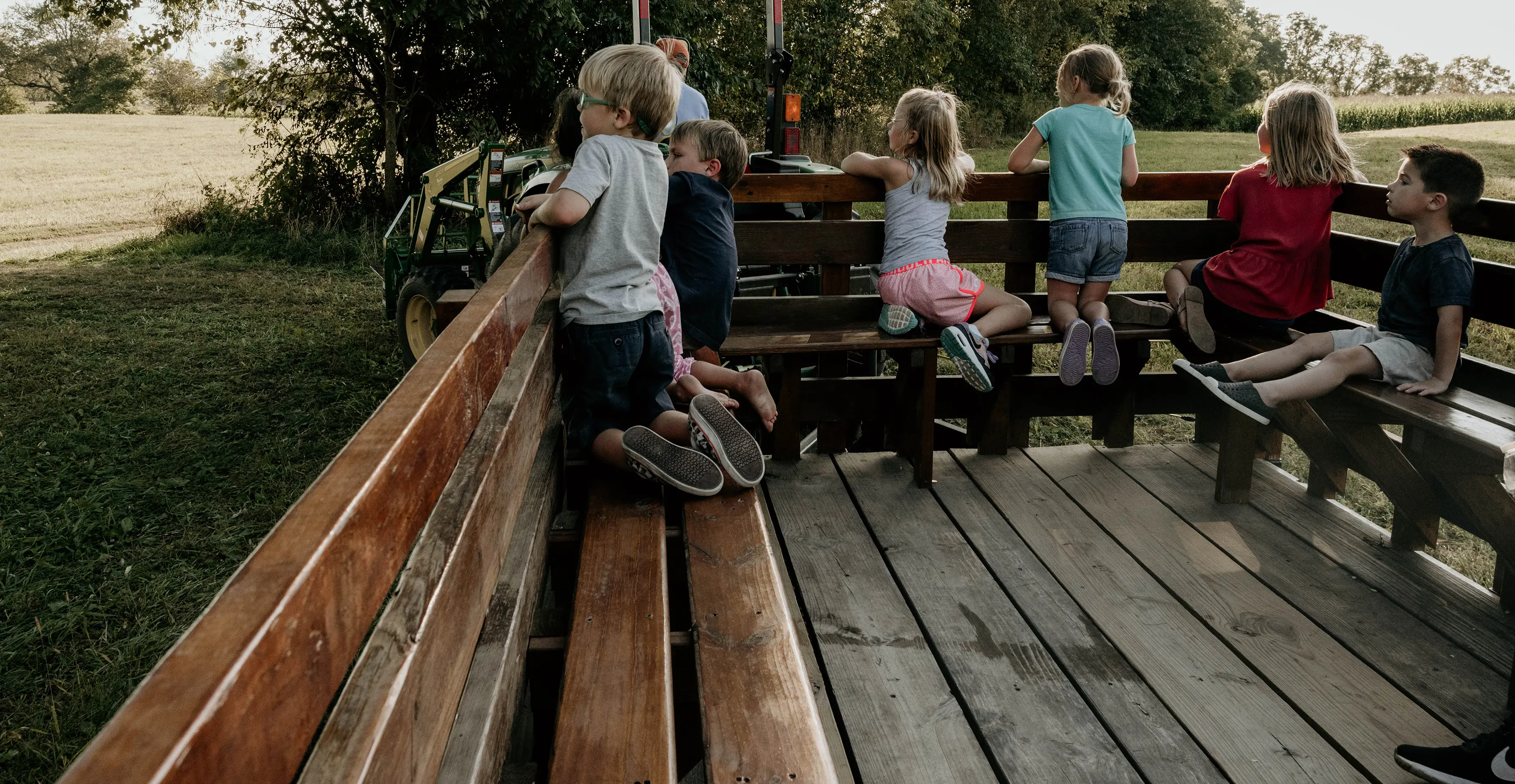 Kids on a hayride