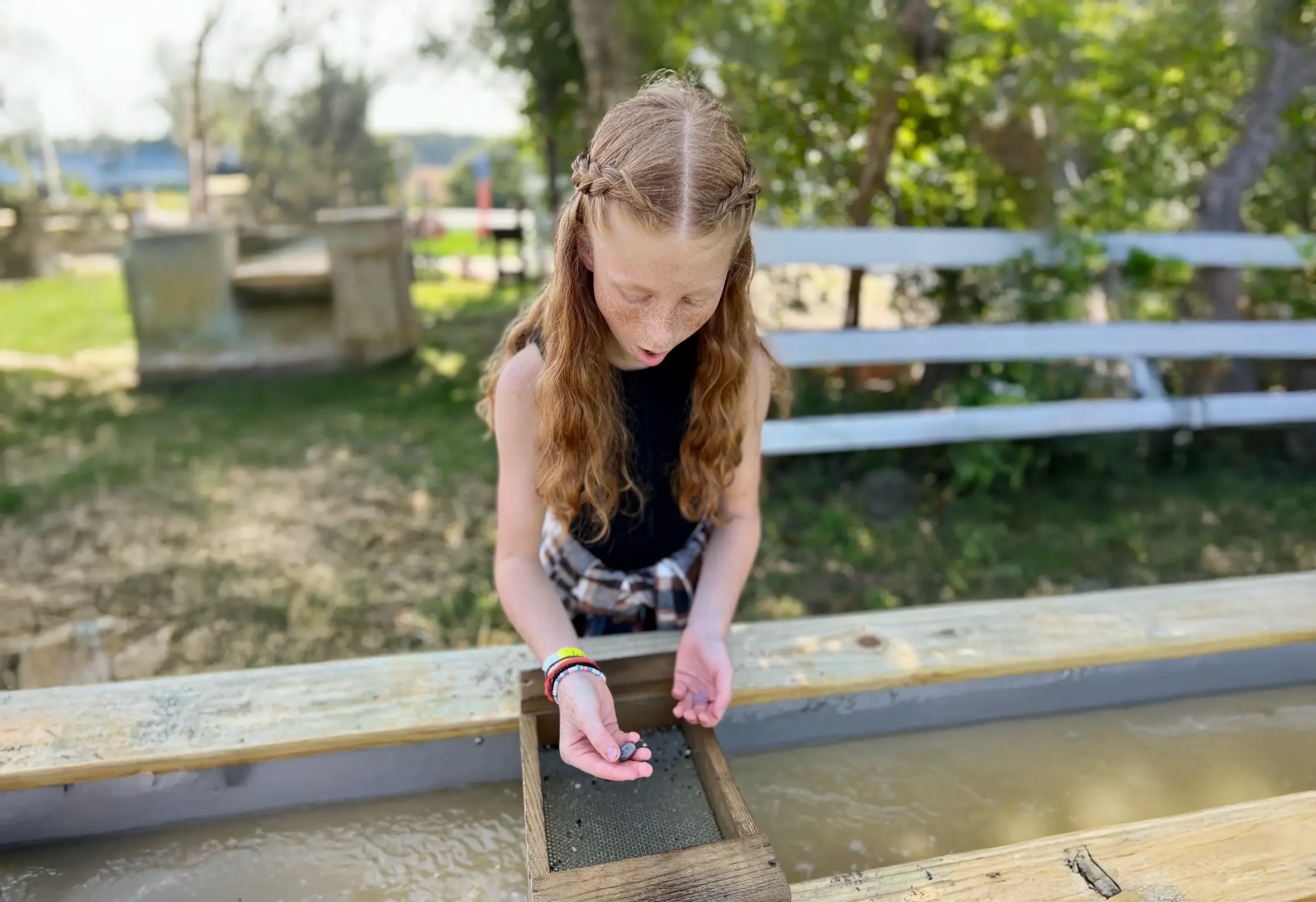 Gem mining girl at Amazing Acres