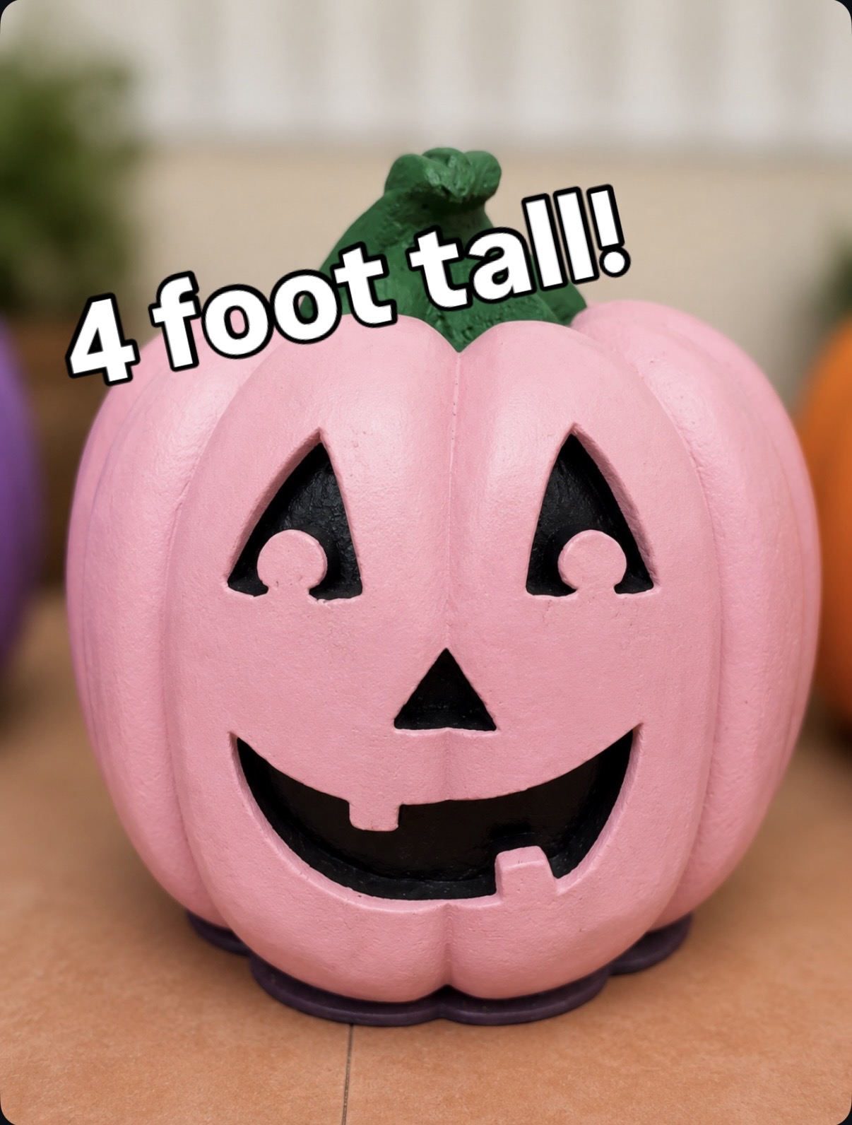 A 4 foot tall pink pumpkin